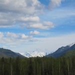 Уймонская долина, Алтай: снеговая вершина и небо